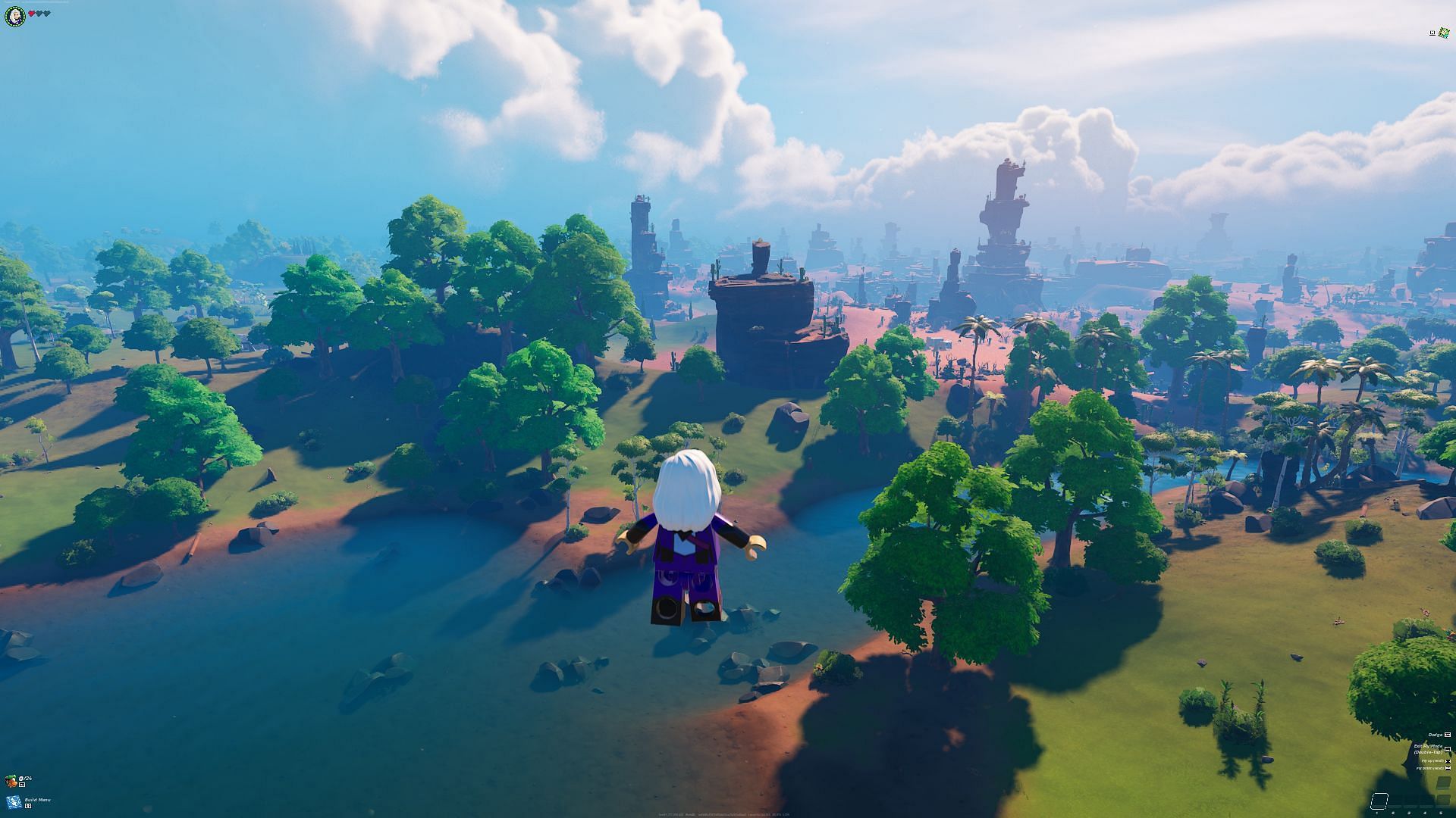 Cross the river to reach the desert (Image via Epic Games/LEGO Fortnite)